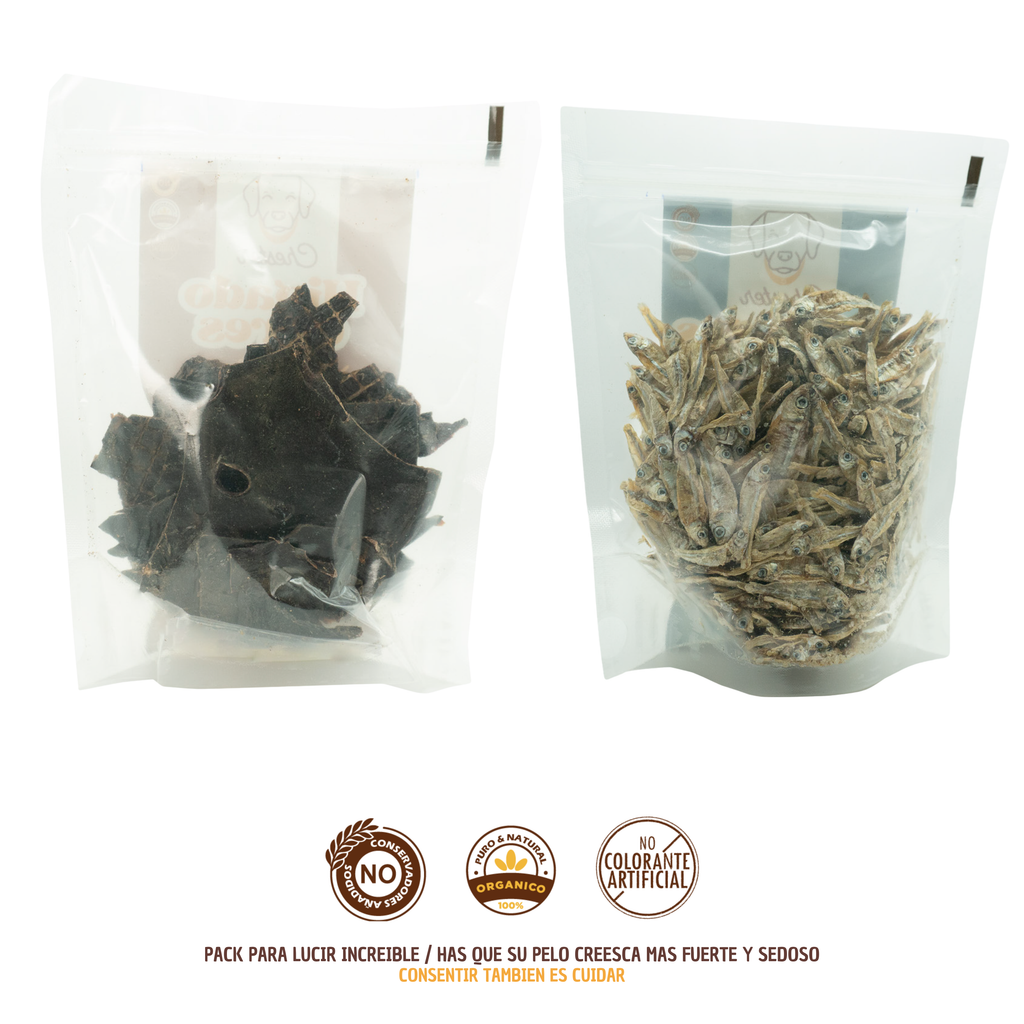 Kit Pelo Brillante y Sedoso - Snack pelo y piel perfecta para mascotas