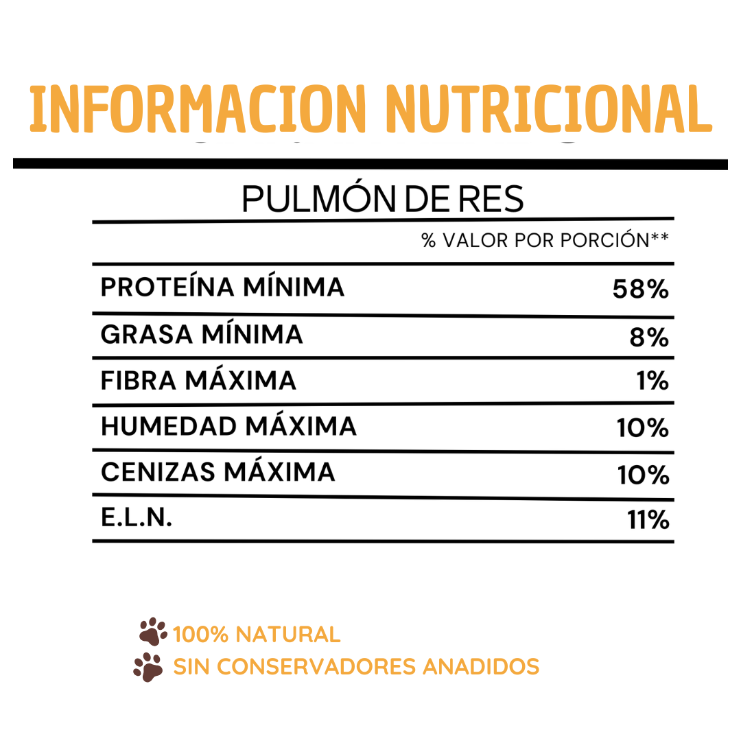Pulmon de res deshidratado